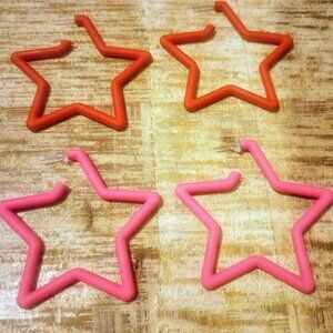 Large 80s Retro Star Earrings